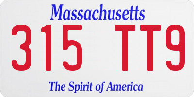 MA license plate 315TT9