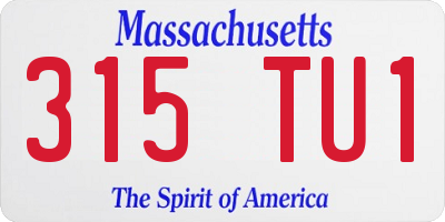 MA license plate 315TU1