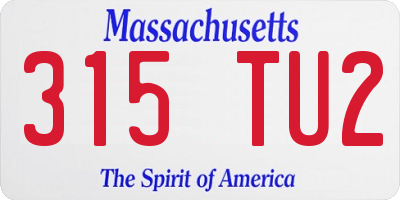 MA license plate 315TU2