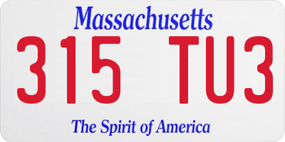 MA license plate 315TU3