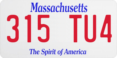 MA license plate 315TU4