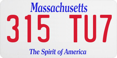 MA license plate 315TU7