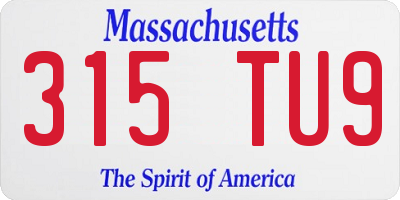 MA license plate 315TU9