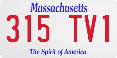 MA license plate 315TV1