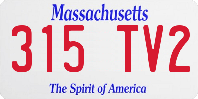 MA license plate 315TV2
