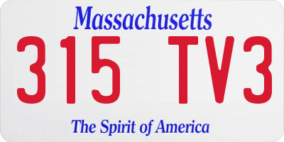 MA license plate 315TV3