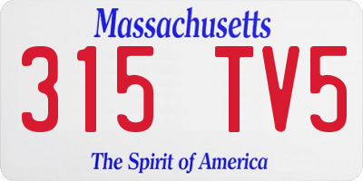 MA license plate 315TV5