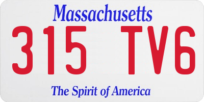 MA license plate 315TV6