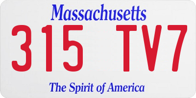 MA license plate 315TV7