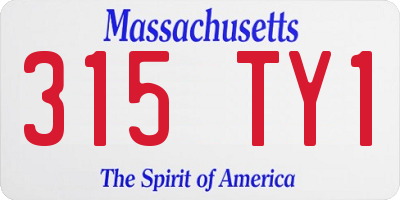 MA license plate 315TY1