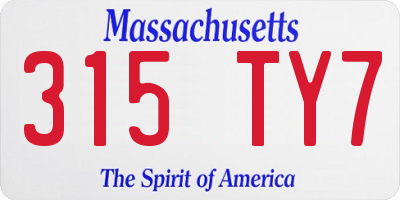MA license plate 315TY7