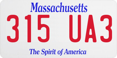 MA license plate 315UA3