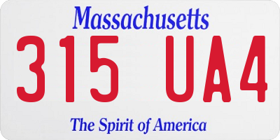 MA license plate 315UA4
