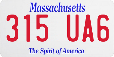 MA license plate 315UA6