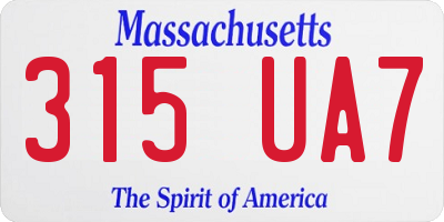 MA license plate 315UA7