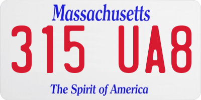 MA license plate 315UA8