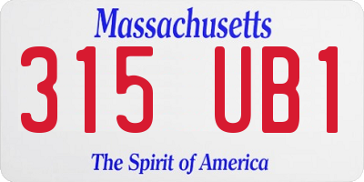 MA license plate 315UB1
