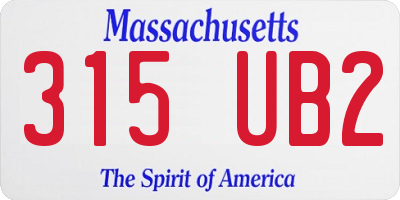 MA license plate 315UB2