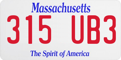 MA license plate 315UB3