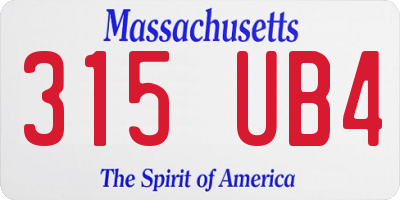 MA license plate 315UB4