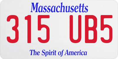 MA license plate 315UB5