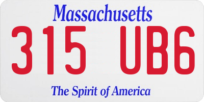 MA license plate 315UB6