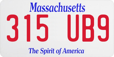 MA license plate 315UB9