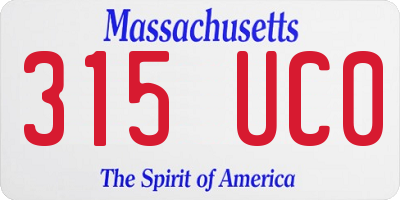 MA license plate 315UC0