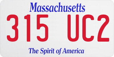 MA license plate 315UC2