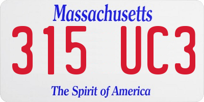 MA license plate 315UC3