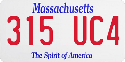 MA license plate 315UC4