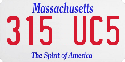 MA license plate 315UC5
