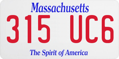 MA license plate 315UC6