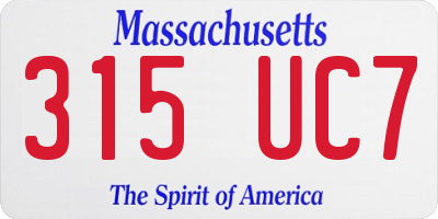 MA license plate 315UC7