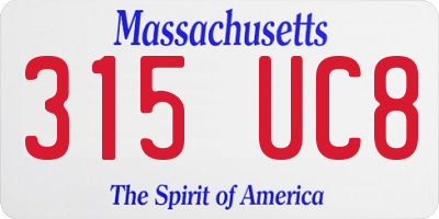 MA license plate 315UC8