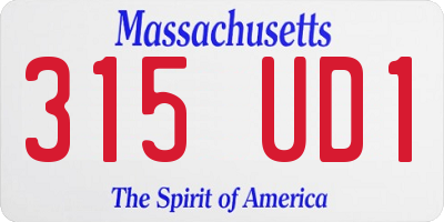 MA license plate 315UD1