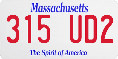 MA license plate 315UD2