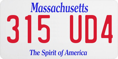 MA license plate 315UD4