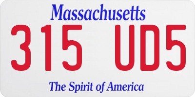 MA license plate 315UD5