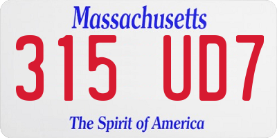 MA license plate 315UD7