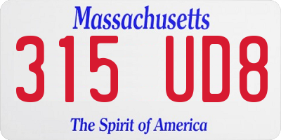 MA license plate 315UD8