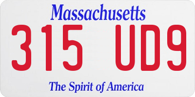 MA license plate 315UD9