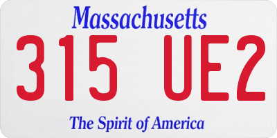 MA license plate 315UE2