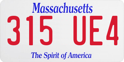 MA license plate 315UE4