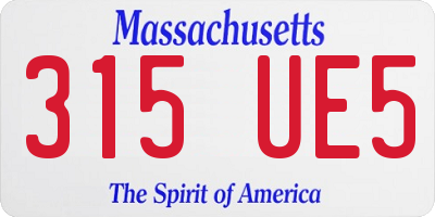 MA license plate 315UE5