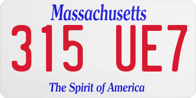 MA license plate 315UE7