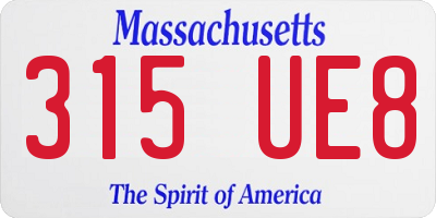 MA license plate 315UE8