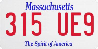 MA license plate 315UE9