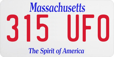 MA license plate 315UF0