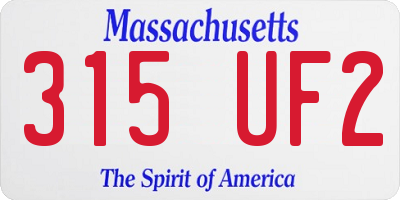 MA license plate 315UF2